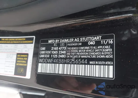 2017 Mercedes-Benz C 300 4Matic/Luxury 4Matic/Sport 4Matic из США, поврежденный, VIN WDDWF4KB8HR256544